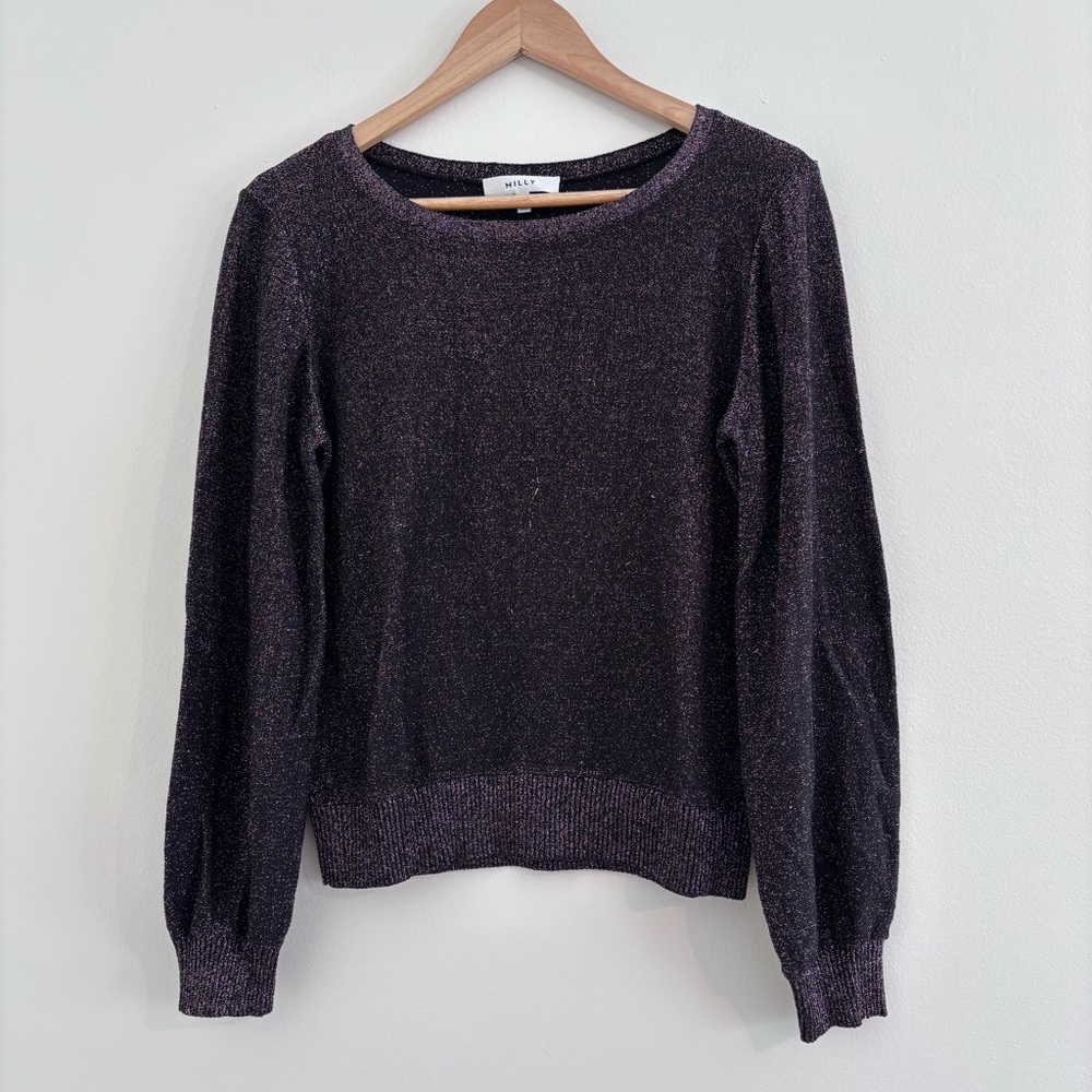 Milly Black and pink shimmer Crew Neck Sweater